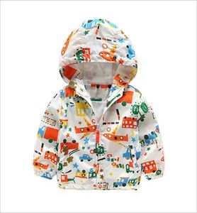 Baby Boys Jackets Children Hooded Dinosaur Printed Boys Outerwear Coat Kids Windbreaker Clothes5050217