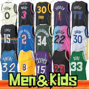 23 James Stephen 30 Curry Doncic Basketball Pippen Men Kids Jerseys Booker Giannis Embiid 32 Shaquille Bird 15 Vince Carter Morant Camisde