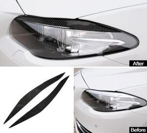 Real Carbon Fiber Headlights Eyebrows Eyelids For BMW F10 5 Series 201117 Front Head Light Lamp Eyebrows Trim Cover Accessories6155339