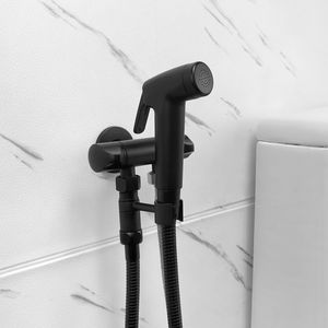 Badrum bidet dusch krom svart enstaka kalla bidéer spray shattaf set hygienisk bidet väggmonterad anal rengöring toalettkranar