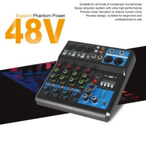 5 채널 사운드 믹서 테이블 오디오 전문 휴대용 디지털 콘솔 컴퓨터 녹음 DJ 컨트롤러 프로세서 USB Bluetooth