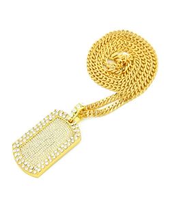 Dog Pendant Gold Silver Full Diamond Iced Out Mens Hip Hop smycken halsband SVHN1491527