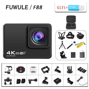 Cameras F88 EIS Antishake Action Camera Ultra HD 4K / 60fps WiFi 2.0" 170D Underwater Waterproof Cam Helmet Vedio Go Sport Pro Came