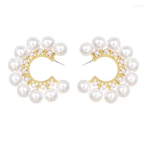 Dangle Earrings Zhini Korean Fashion Imitation Pearls for women for hoho gold silver color statem