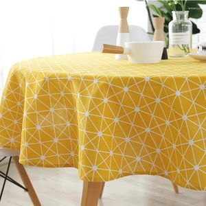 Table Cloth Pastoral Style Polyester Cotton Circular Dining 150cm Oil Resistant Romantic Custom Printed Plaid With Various