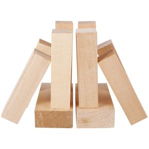 10pcs Basswood escultura bloco natural Bloco de escultura em madeira 2 Tamanhos