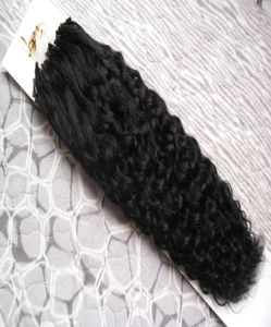 Brasileiro Kinky Curly 1Gstrand Micro Link Extensões de cabelo humano Extensões de cabelo micro -contas 100g Cabelo de anel micro -loop 100g extensão2052702