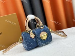 Denim Canvasnew Mini Boston Bags Bolsa de designer Bolsa de toute de luxo Bolsas de ombro de luxo Fashion Filled Pillow Burse todos os dias clássico e simplificar nano pílula