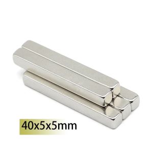 N35 40x5x5mm Rectangle Square Neodymium Scooter Bar Block starka magneter sällsynta jordarplatta sökmagnetiska bar för leksak