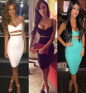 2020 Seksi Elbise Kulübü 2016 Kadın Vestidos Yaz Kolsuz Bodycon Elbise Pamuk Beyaz Siyah Midi Kalem Banda Partisi Elbiseler1506507