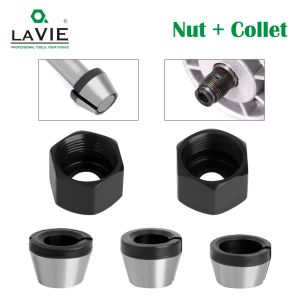 LAVIE 1PC 3st Set Collet 6mm 6.35mm 8mm Collets Chuck Gravering Trimmaskin Electric Router Milling Cutter Accessories