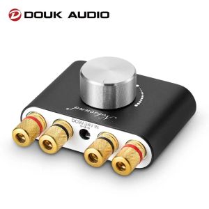 Douk Audio Hifi Bluetooth 5.0パワーアンプミニTPA3116デジタルクラスDデスクステレオオーディオアンプホームカー50W + 50W用