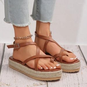 Wedge Sandals for Women Summer Buckle Strap Platform Rome Woman Open Toe Thick Bottom No slip Sandalias Mujer Plus Size Platm