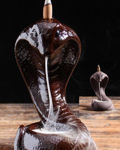 Incense Holder Burner Handmade Ceramic Incense Cones Sticks Holder Home Decor Snake Design Waterfall Backflow Incense Burner Gift 4610545