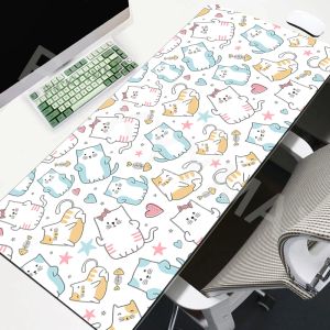 Cute Cat Mouse Pad Pad Mousepads Big Mousepad xxl Myse Mat Kawaii Duże klawiatura Mata 90x40cm Padania stacjonarne na komputer