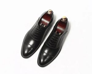 Boots Handmade Goodyear Oxfords Shoes for Men Formal Business Shoes Lace Up Comfortable Genuine Leather Dress Shoes for Men