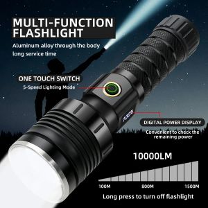 Recarregável poderosa lanterna de lanterna LED LUZ