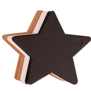 6X6Cm Kraft Paper Labels Small Five-Pointed Star Price List Black Cards White Card Hand Made Bookmarks Handmade Paper Hang Tags