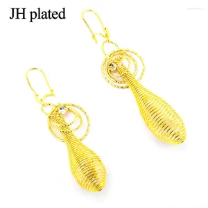 Dangle Ohrringe Jhplated Afrika für Frauen Gold Farbe Indonesien Nigeria Kongo Arabischer Naher Osten Äthiopische Mode Schmuck Mädchen Geschenk