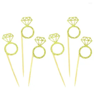 Decorative Flowers 20 Pcs The Ring Cake Topper Decorate Cupcake Topping Stick Birthday Decorating Supplies