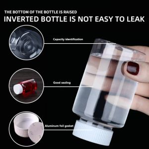 10PCS 20/30/80/100ML Plastic Clear Empty Seal Container with Screw Cap Refillable Pill Bottles Convenient for Home Travel Use