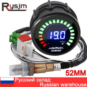 H 52mm Digital Air Fuel Ratio Gauge Car Auto Air Fuel Meter 12V Racing Indicator LED AFR -mätare med smalband O2 Sensor Kit