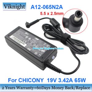 Adapter Genuine A12065N2A 19V 3.42A 65W CHICONY 용 AC 어댑터 A065R051LCL02 MSI 현대 14 A10M682CA K500BI7 D1 노트북 충전기