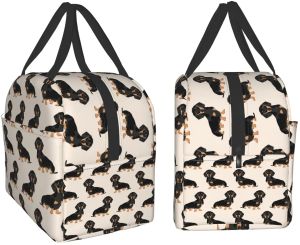 Dachshund Dogs Isolated Lunch Bag Women Cooler Tote Box Läcksäker återanvändbar lunchpåsar för kontorets arbetsskola Picknick bärbar