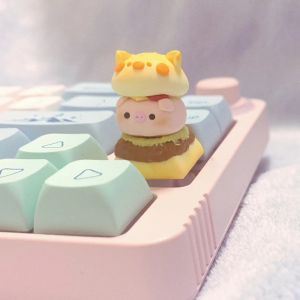 Acessórios Cartoon Keycap fofo pão de pão mecânico Mechanical KeyCap personalizado para Cherry MX Switch Personalidade