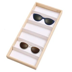 Glasögon Tray for Drawer 6 Grids Wood Eye Glass Organizer förvaringsglasögonhållare Multiple Case Box Eyewear Displa 240327