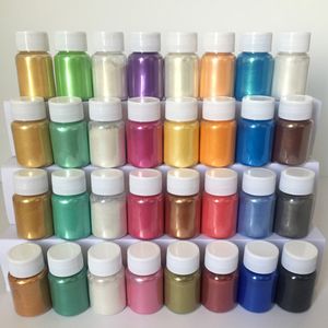 10g/Flasche DIY handgefertigtes Glitzer -Seife Farbstoffpigment mehrfarbige perlige Pearlescent Mica Pulverharz Kleber Kristallschimmelpilzseife Making -Werkzeuge