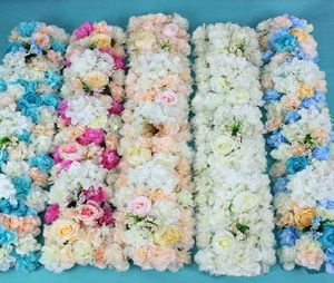 Flower Wedding Road blommor Långa bord mittpieces blommor båge dörr lintel siden rose bröllop parti bakgrunder dekoration1053985
