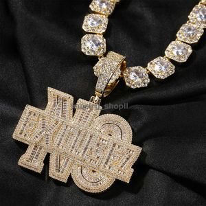 Collana Hip Hop Fashion Tuniestre Chain Rock Candy Diamond Pendant Moissanite Diamond Gold Sterling Sier Cuban Link Twist Chain
