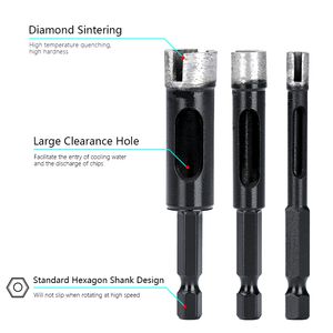 XCAN Dry Cut Drilling Core Bit Hex Shank 6-16mm Ceramic Tile Hole Saw Granite Marble Drill Bits Glass Hole Cutter Drilling Tool