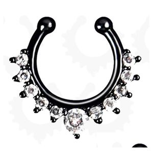 Nose Rings Studs C-Shaped Ring Stainless Steel Non-Perforated False Sterling Sier Jewelry For Women Drop Delivery Body Dhdgv