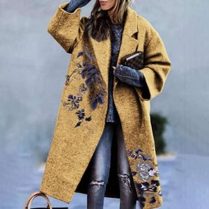 2024 Autumn Designer womens jacket oversized Womens Wear Multiple Colored Checkered Long Sleeved Lapel Coat with Printed Dragon and Phoenix Woolen Coat 7DIB