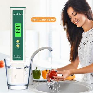 Nytt pH-2Plus Litmus pH Vattenkvalitetstest Digital pH-mätare Pen -2.00-16.00 Akvarium Hydroponic pH-testverktyg