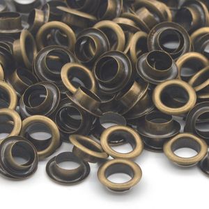 100 set Bronz Renkli Saf Pirinç Malzeme 4mm/5mm/6mm/8mm/10mm Grommet Yıkayıcı ile Fit Deri Zanaat Ayakkabı Kemer Kapağı