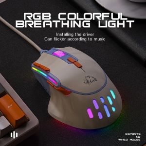 Möss M2 RGB Game Mouse, 6Squeed justerbar, 12800DPI, 9KEY WIRED RGB MACRO -programmering Lämplig för bärbara datorer