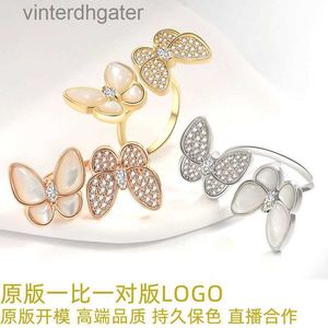 High End Vancefe Brand Designer Ringe für Frauen gegen Gold High Version Butterfly Ring Light Luxury Index Finger Ring weibliche Seniorenmarke Logo Designer Schmuck