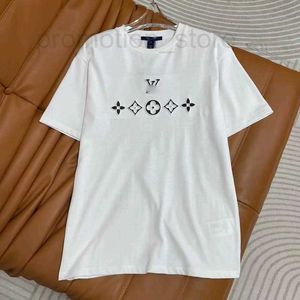 Kadın T-Shirt Tasarımcısı 2024 İlkbahar/Yaz Yeni Gevşek Pamuk Yuvarlak Boyun Kısa Kollu T-Shirt Unisex 579V