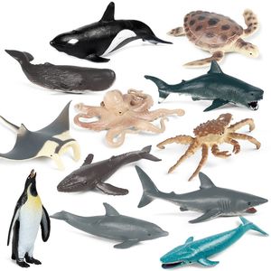 Animal Toy Blanded Mini Sea Animal Dinosaur Realistisk vinylplastpark Zoo Play Set Jungle Animal Figure Small Toys for Kids Gift
