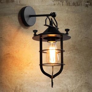 Wall Lamp Creative Dock Style Light Nordic Retro Industrial Wind Glass E27 Warehouse Restaurant Bar El Home Decor