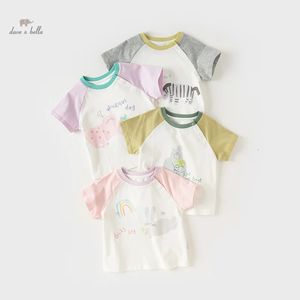 Dave Bella 2024 Summer Girls Boy's Baby Tshirt أطفال أعلى قطن القطن القصير بلا حدود.