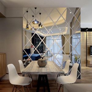 Naklejki ścienne akrylowe lustro naklejka dekoracje 3D dom do jadalni dekoracja samoprzylepna diament