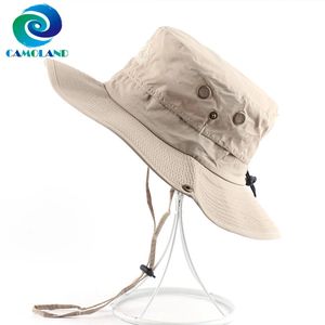 Camoland Waterproof Boonie Hat For Women Men Summer UV Protection Sun Quick Dry Safari Fishing Cap Mesh Breattable Beach Cap240410