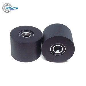1pc OD 40 mm Double 6800RS Bearings Polyurthane Coated Roller 10x40x30 mm PUT680040-30 Soft Rubber Low Noise Pulleys