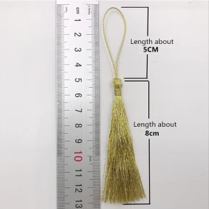 32PCS Gold silk Silver Tassels fringe Polyester pendant Bookmark Jewelry Accessories for Craft DIY Curtains Clothes Decorative