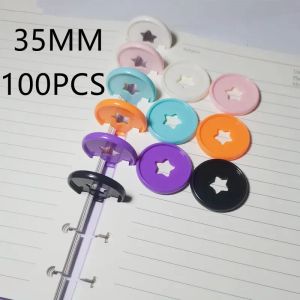 Spines 35MM 100PCS fivepointed star pattern mushroom hole binding disc looseleaf notebook plastic ring binder