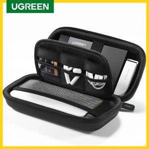 Cases UGREEN Power Bank Case Hard Disk Case Storage Box for 2.5 Hard Drive Disk USB Cable External Storage Carrying SSD HDD Case